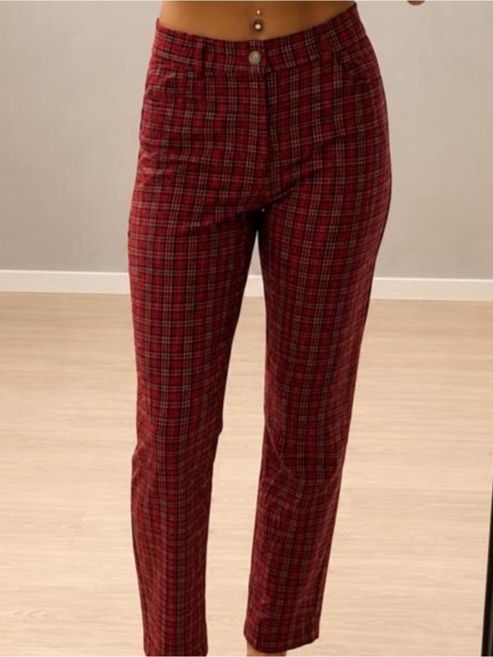 Hollister Red Plaid Slim pants